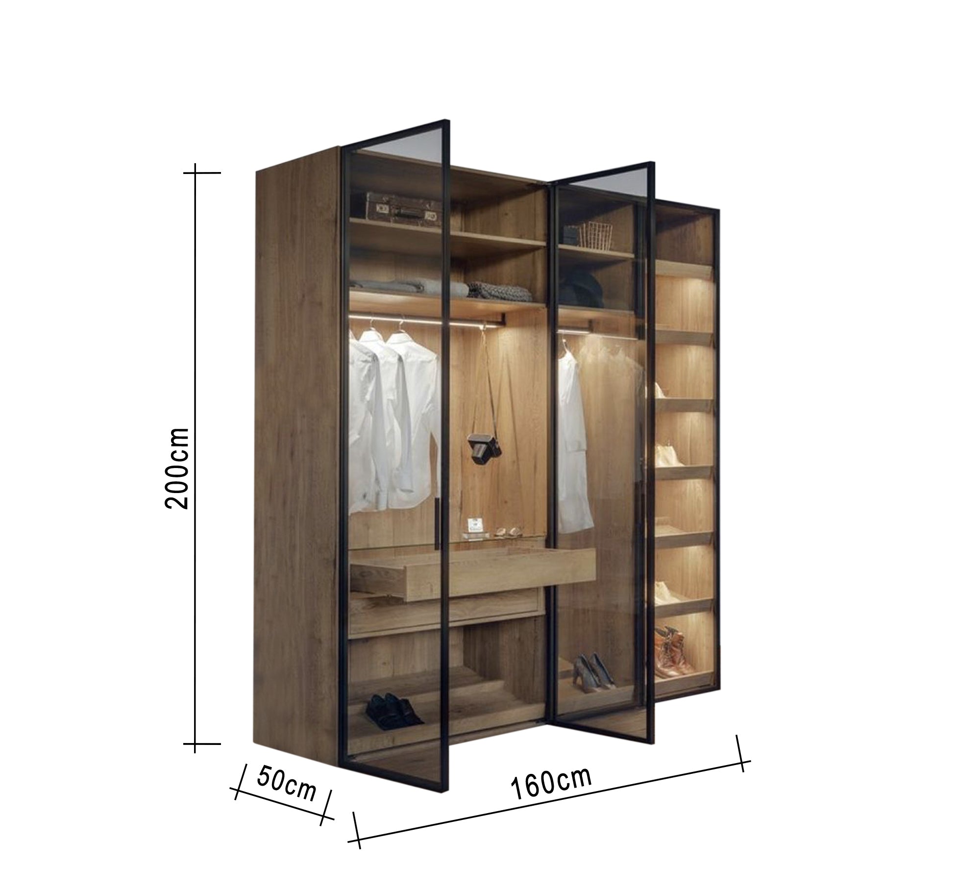 Large Cupboard with Elegant Display Storage - Vitrine Furniture - Furniture