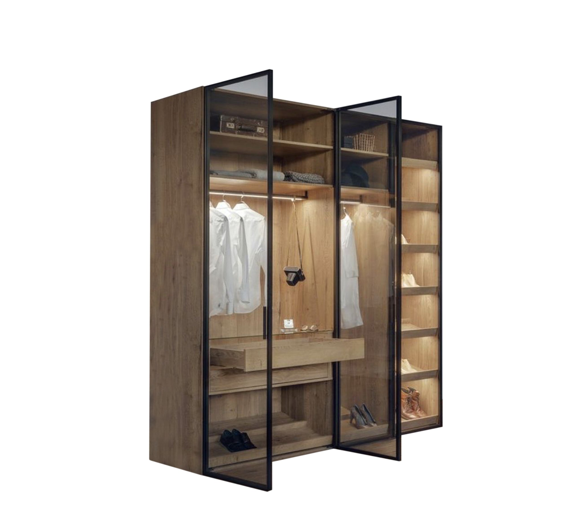 Large Cupboard with Elegant Display Storage - Vitrine Furniture - Furniture