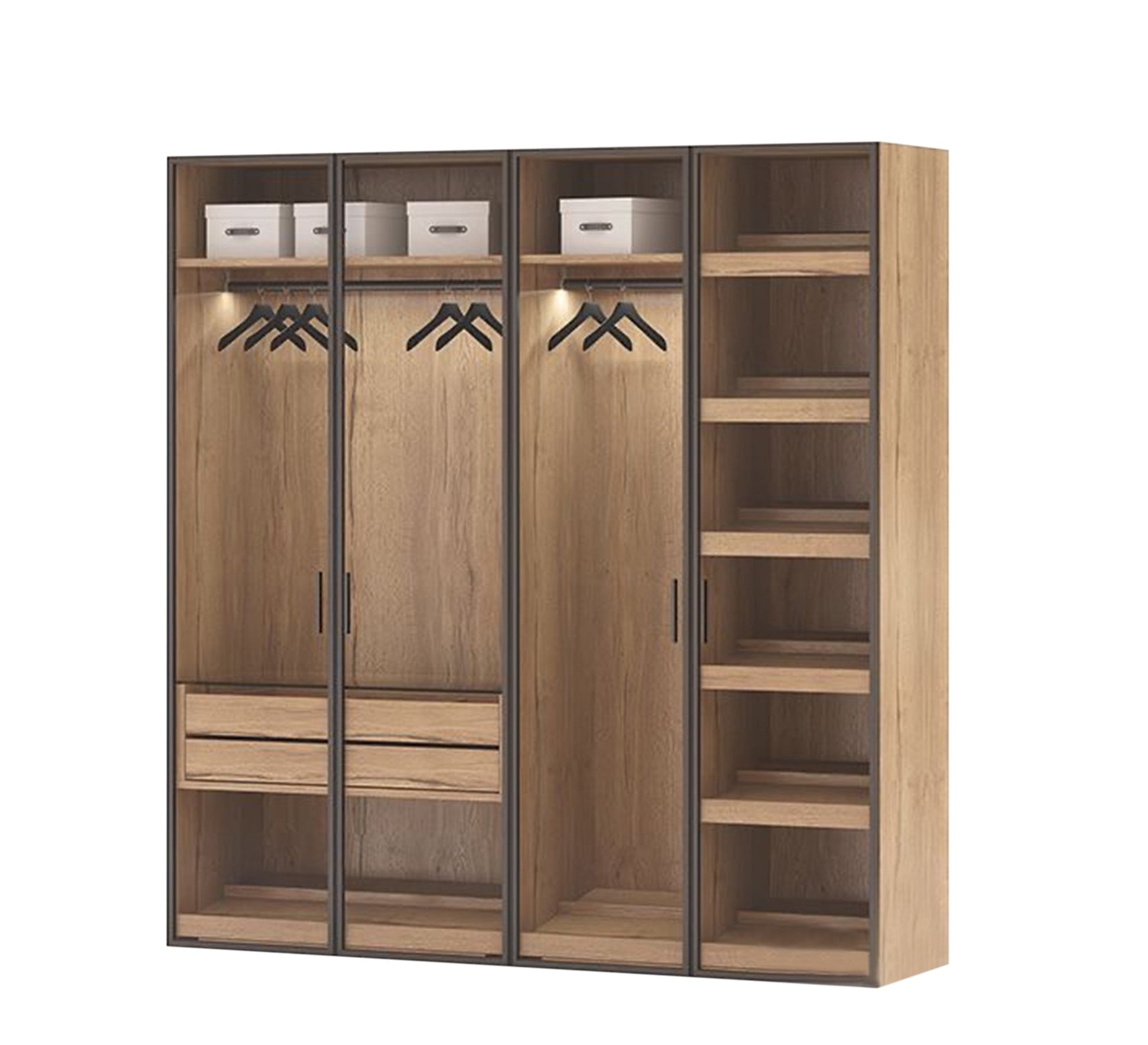 large cupboard with honey glass leaf door - Vitrine Furniture - Furniture