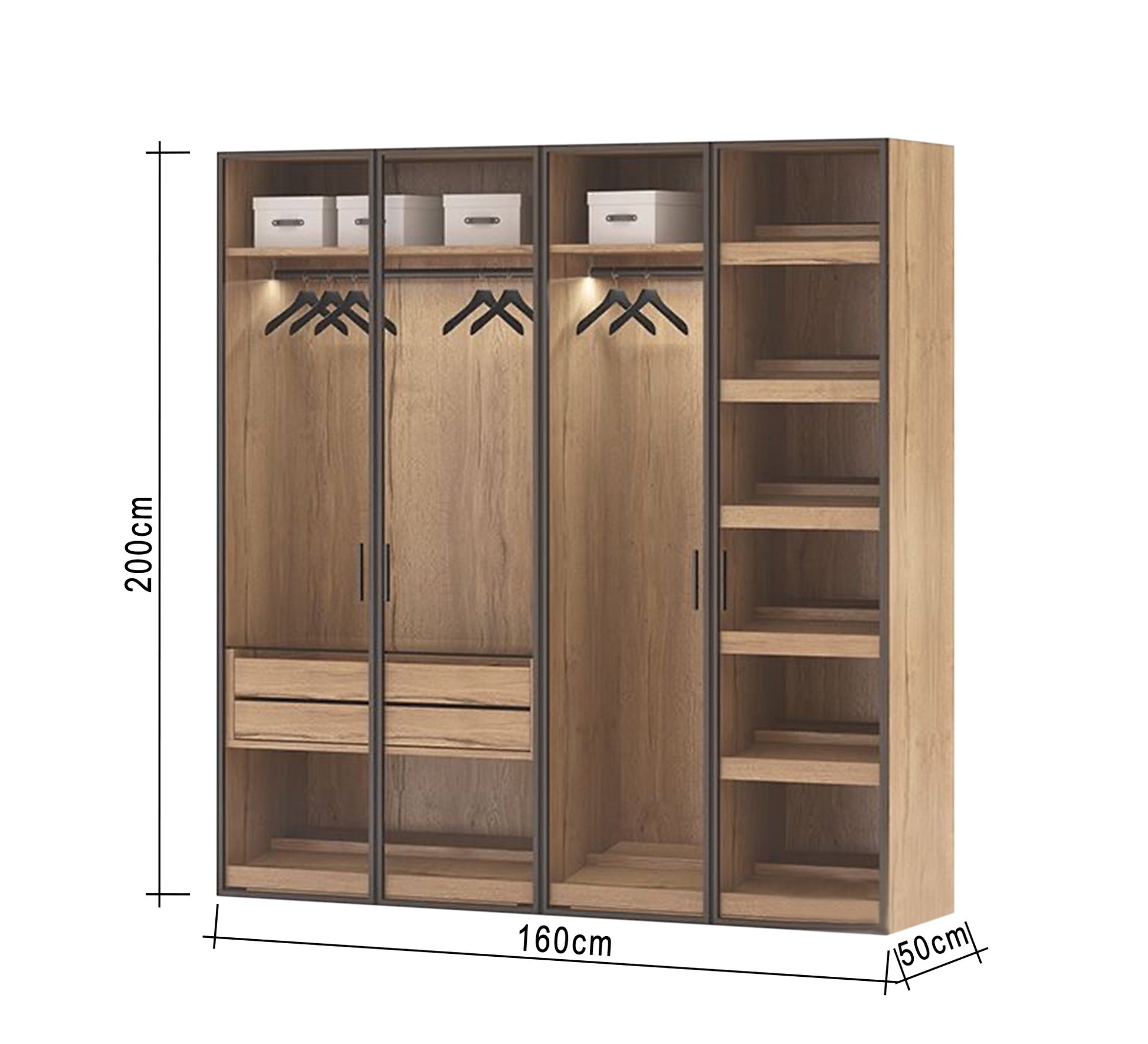 large cupboard with honey glass leaf door - Vitrine Furniture - Furniture