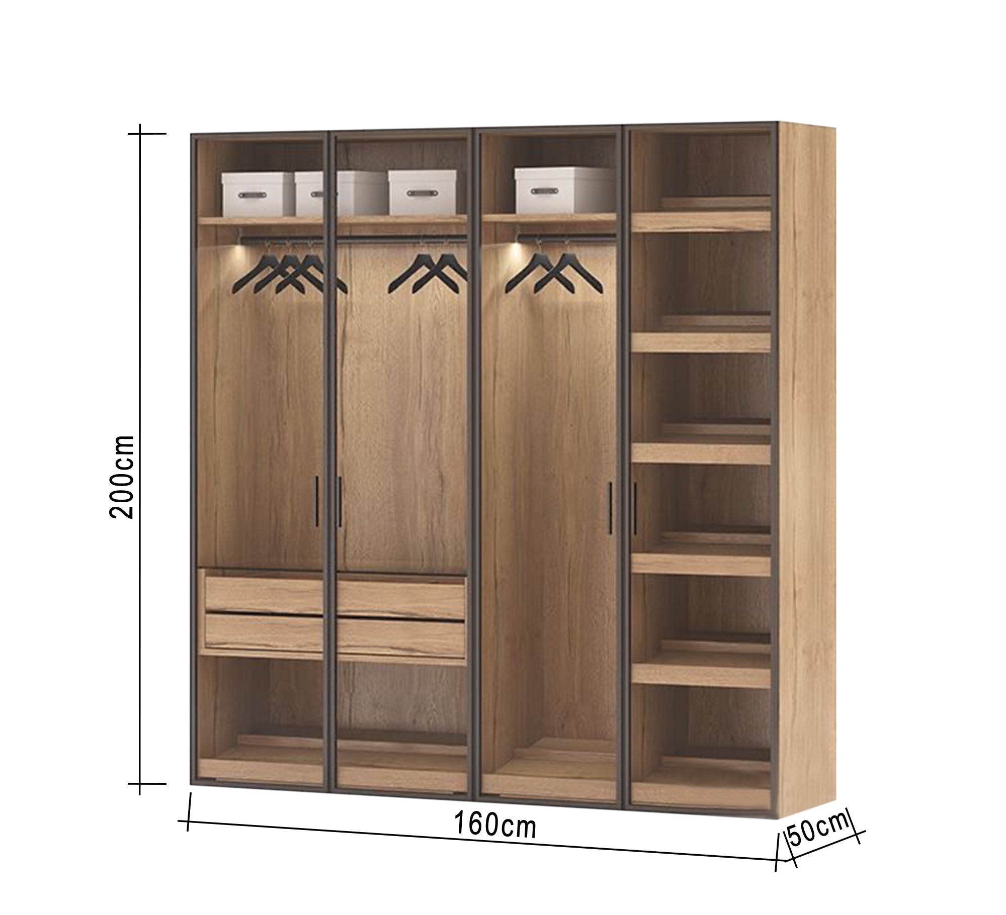 large cupboard with honey glass leaf door - Vitrine Furniture - Furniture