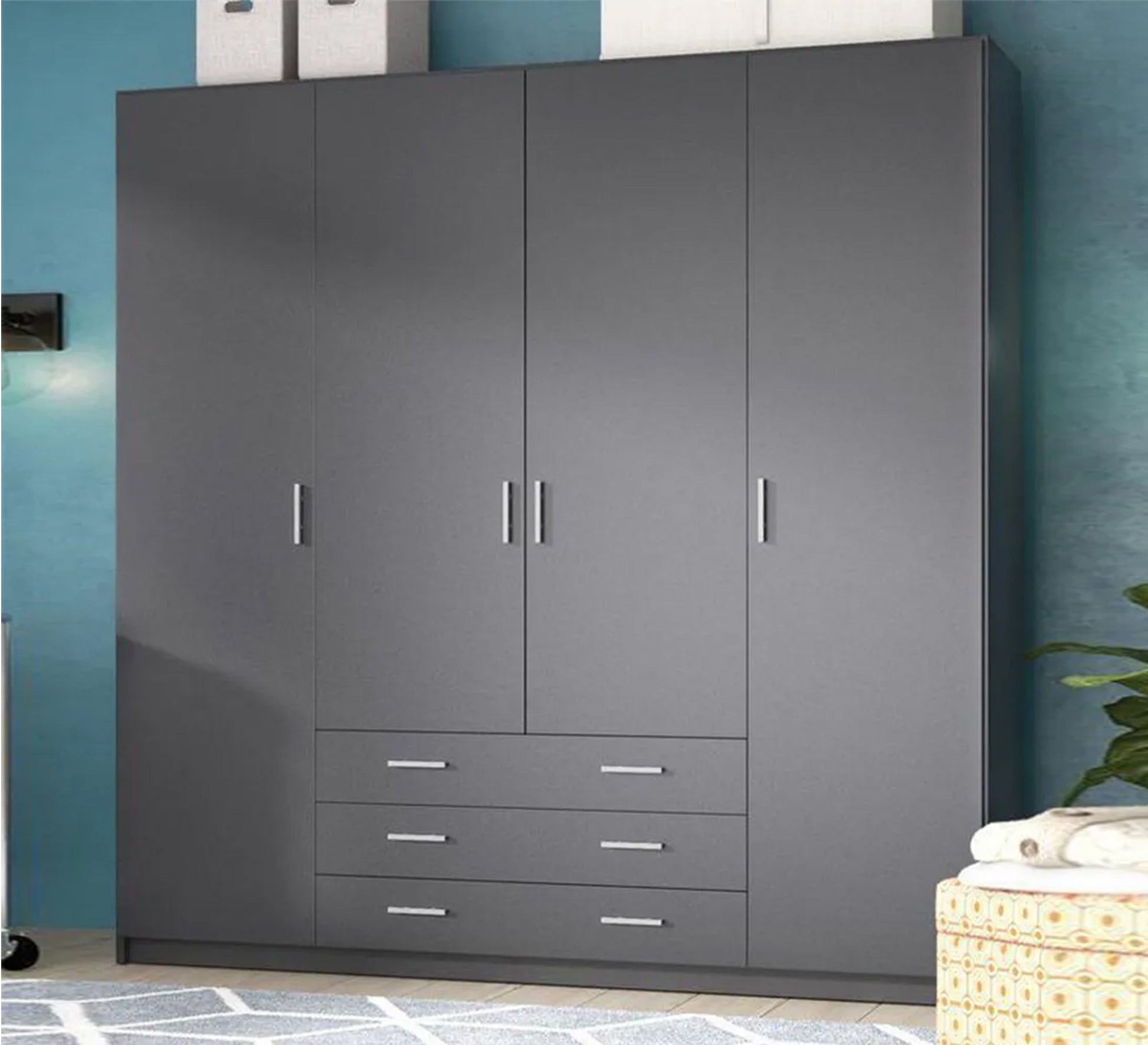 large grey dresser Kelowna Solid Mahogany Wood Gray Dresser with 9 Drawers