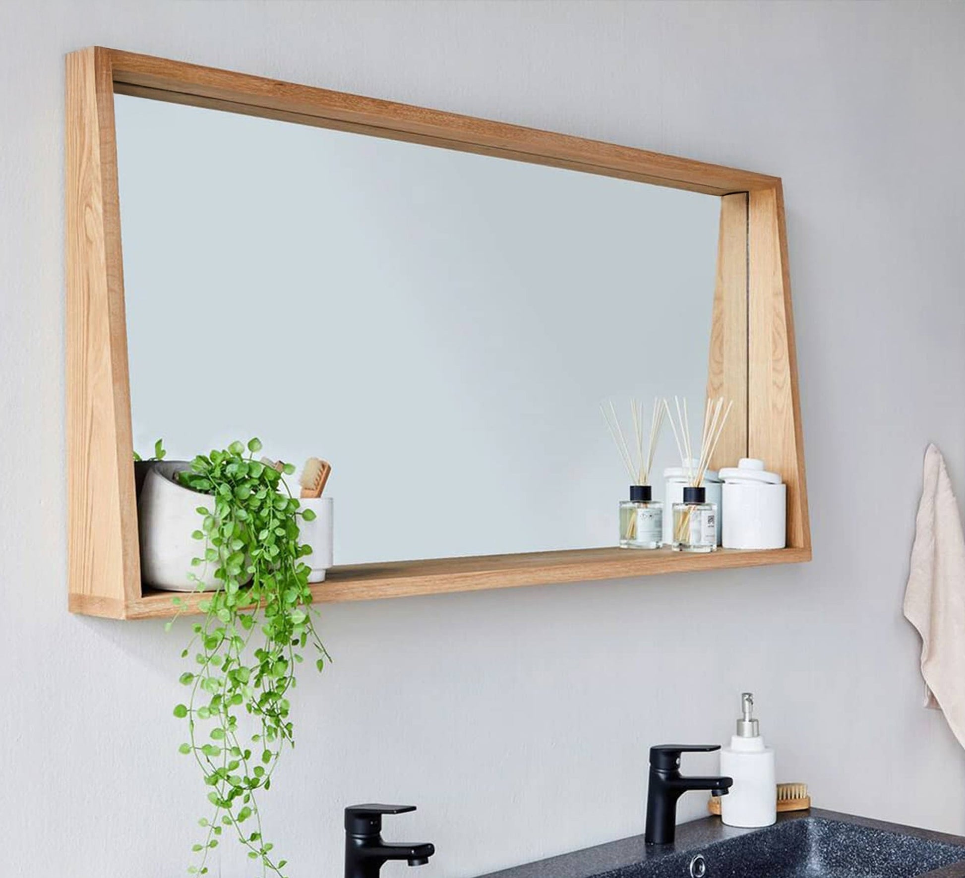 Large rectangular mirror with decorative shelf - Vitrine Furniture - Furniture
