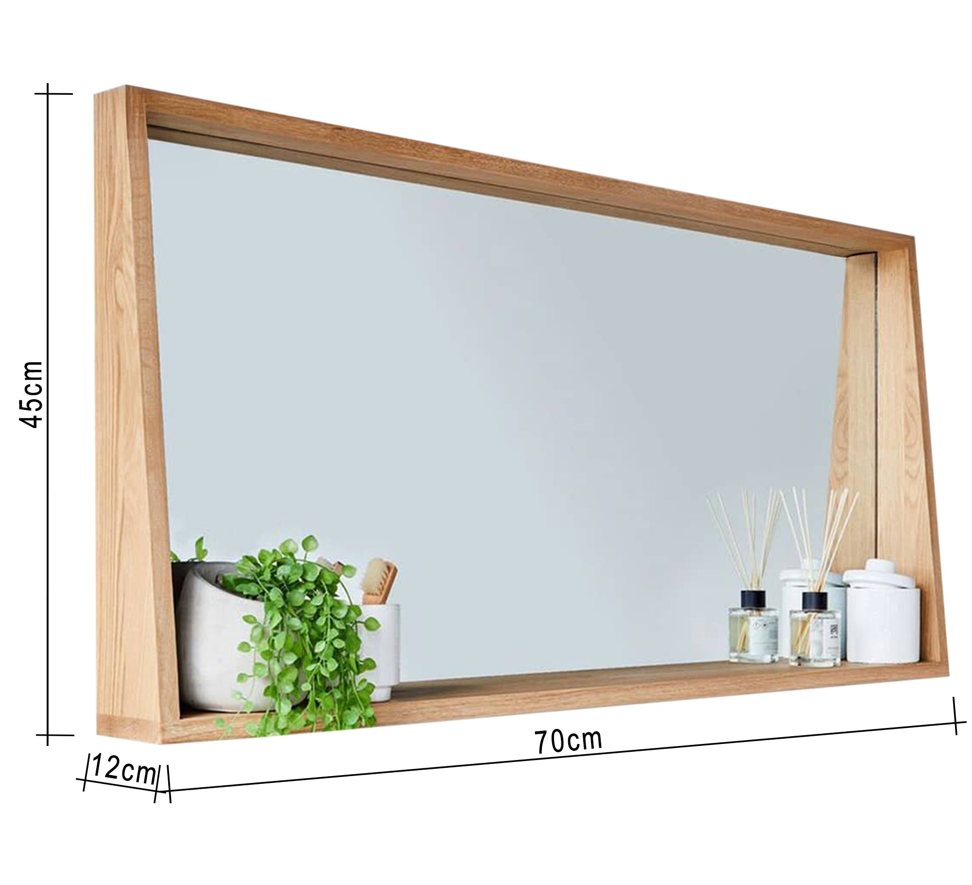 Large rectangular mirror with decorative shelf - Vitrine Furniture - Furniture