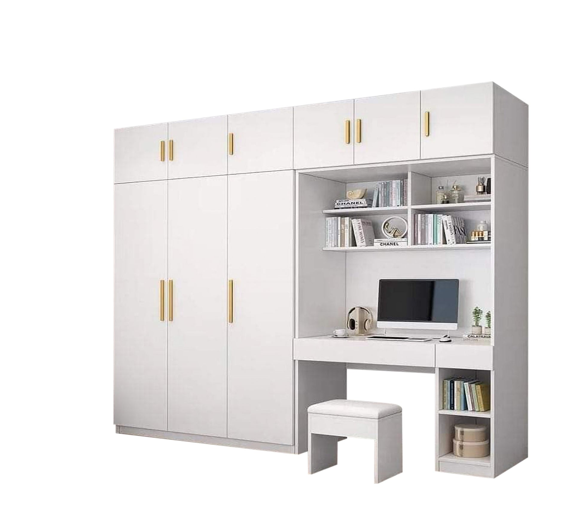 Large wardrobe and elegant and practical desk - Vitrine Furniture - Furniture