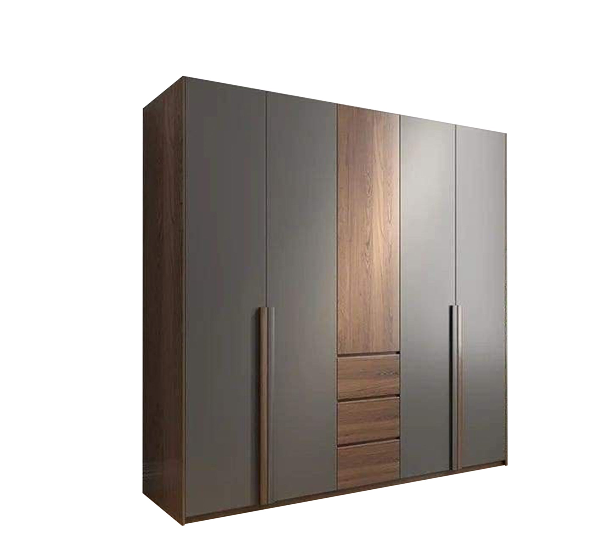 Large Wardrobes Stylish Grey & Brown Wood Design - Vitrine Furniture - Furniture