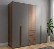 Large Wardrobes Stylish Grey & Brown Wood Design - Vitrine Furniture - Furniture