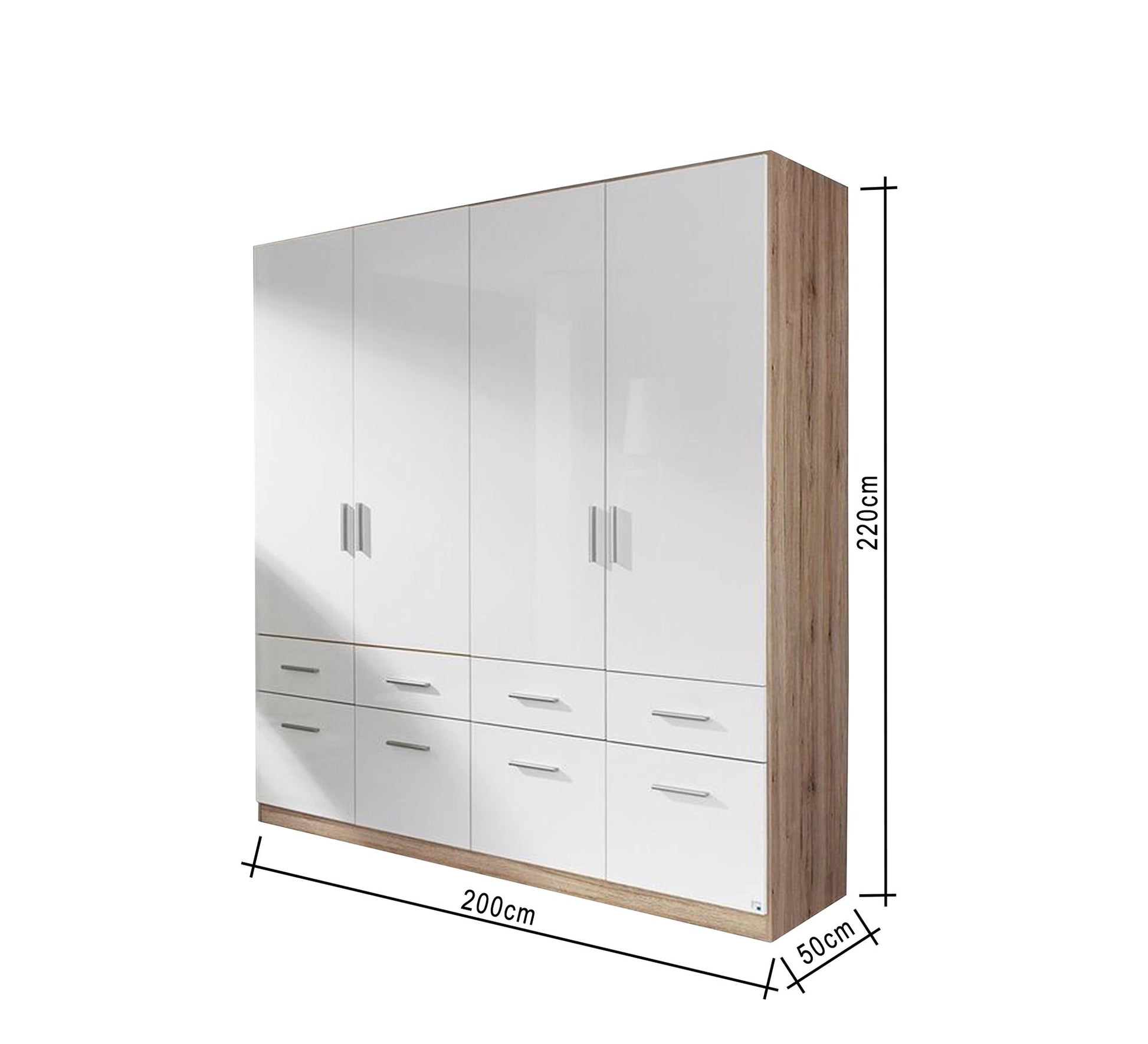 Large White Beige Wardrobe Elegant & Spacious - Vitrine Furniture - Furniture