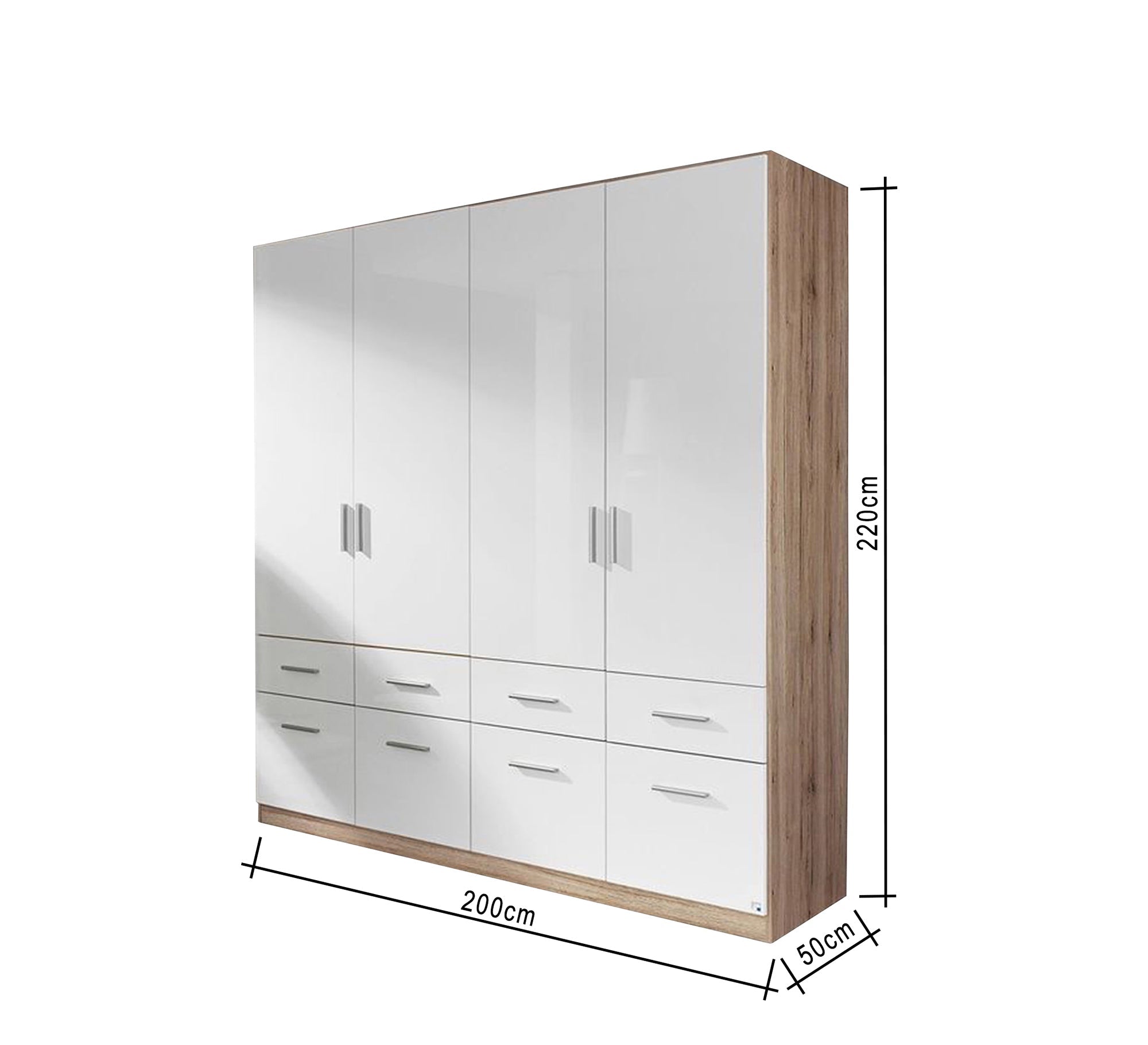 Large White Beige Wardrobe Elegant & Spacious - Vitrine Furniture - Furniture