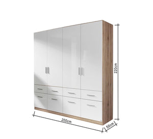 Large White Beige Wardrobe Elegant & Spacious - Vitrine Furniture - Furniture