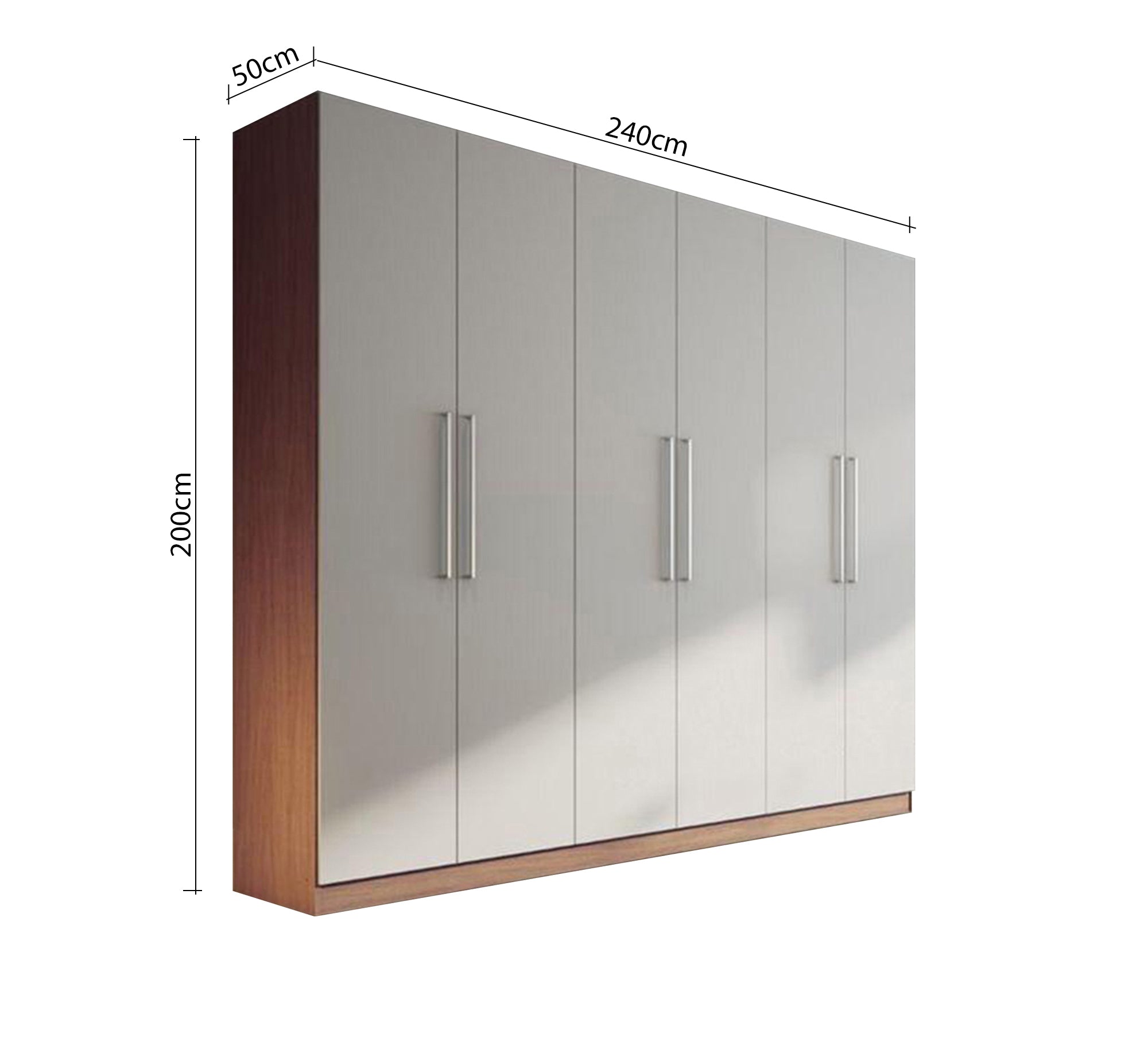 Large white light wood door wardrobe - Vitrine Furniture - Furniture