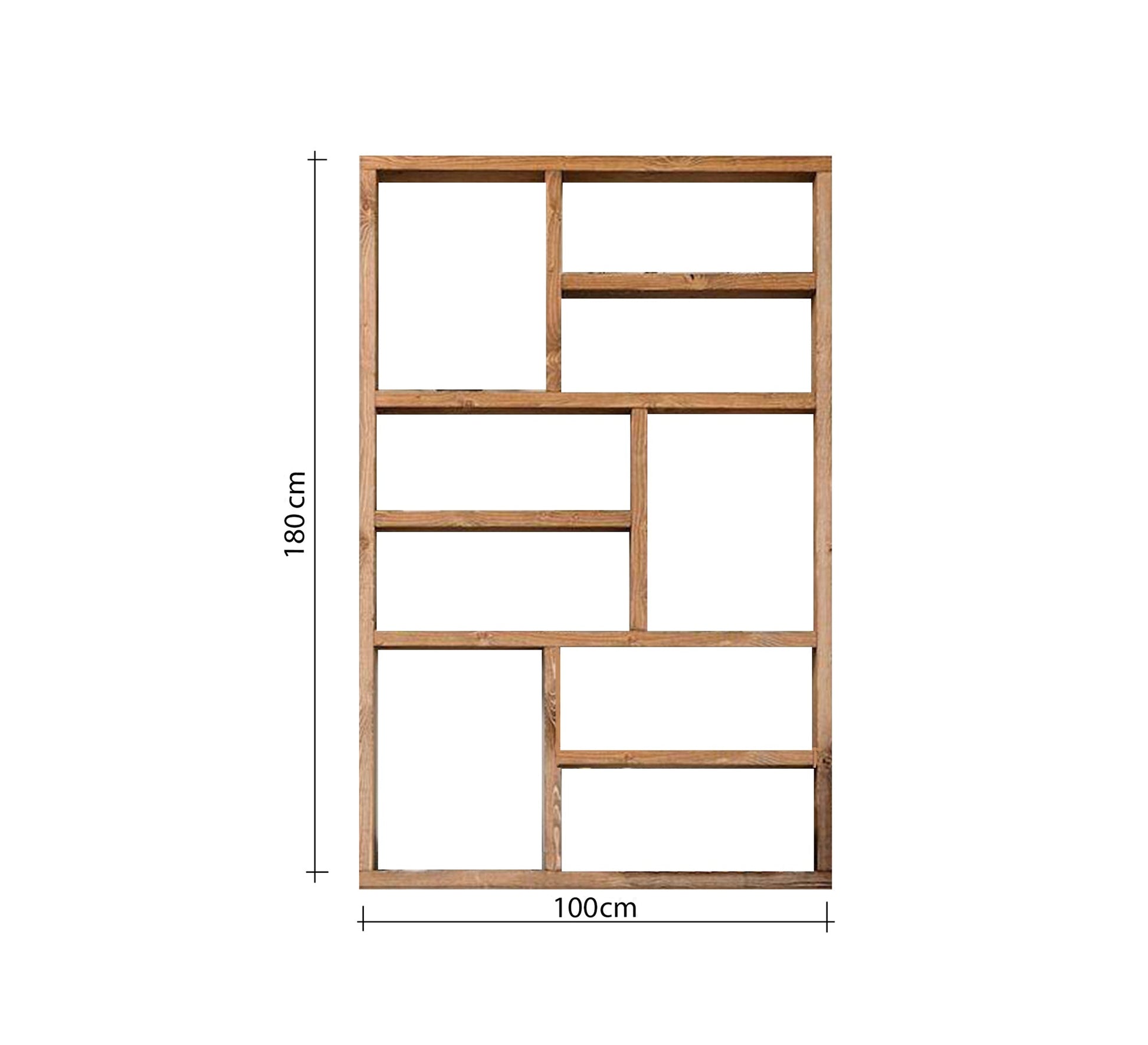 Large wooden bookcase with irregular partitions - Vitrine Furniture - Furniture