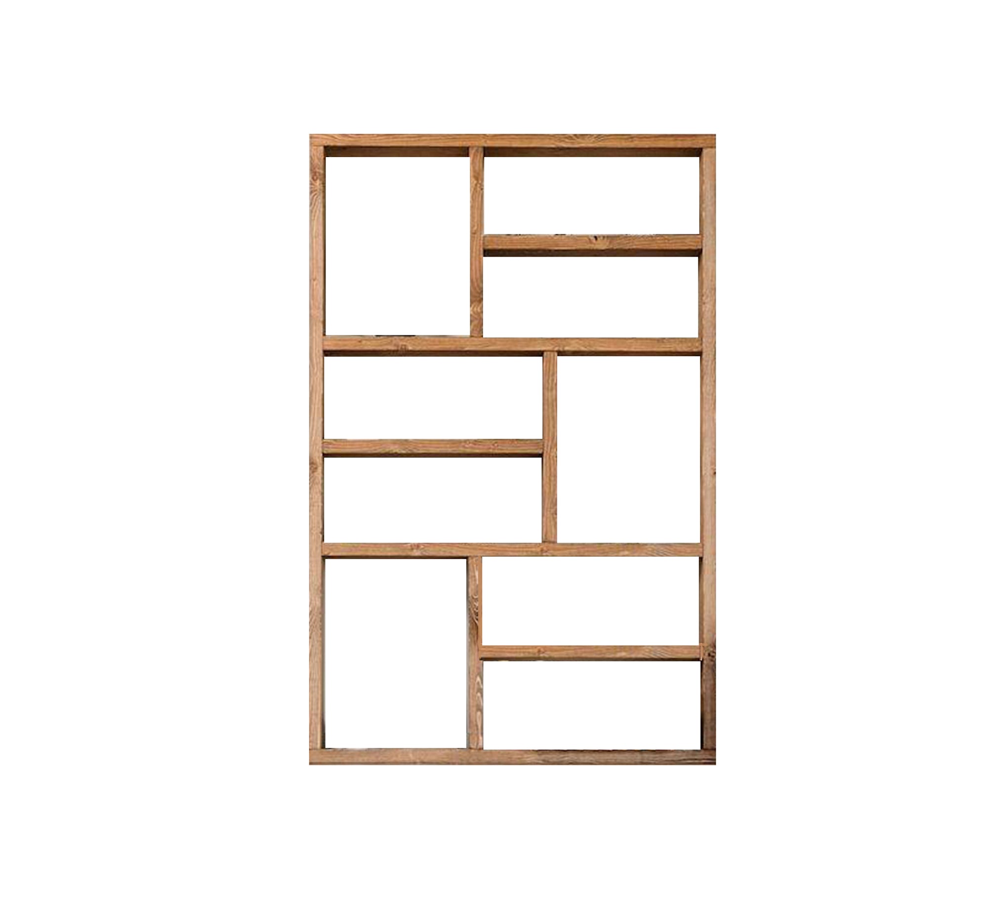 Large wooden bookcase with irregular partitions - Vitrine Furniture - Furniture