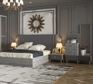 Lazita grey bedroom - Vitrine Furniture - Bed Sets