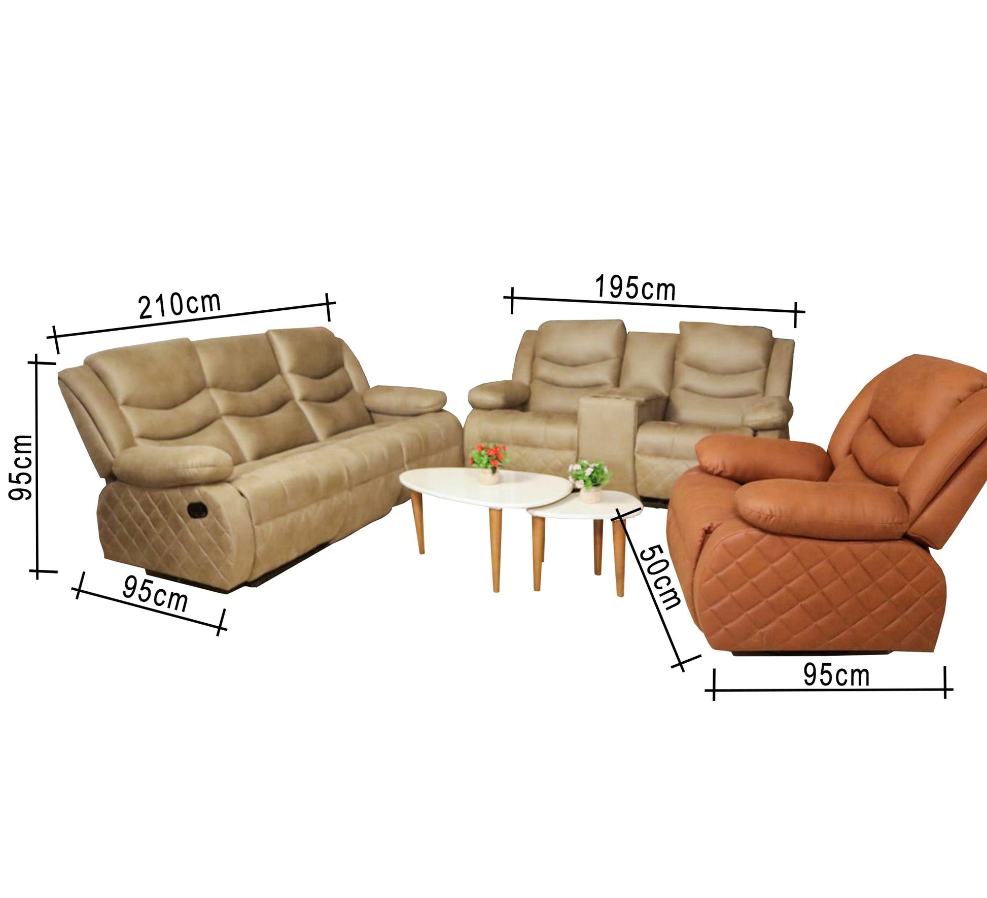 Lazy Boy Beige living room - Vitrine Furniture - Lazyboy Set