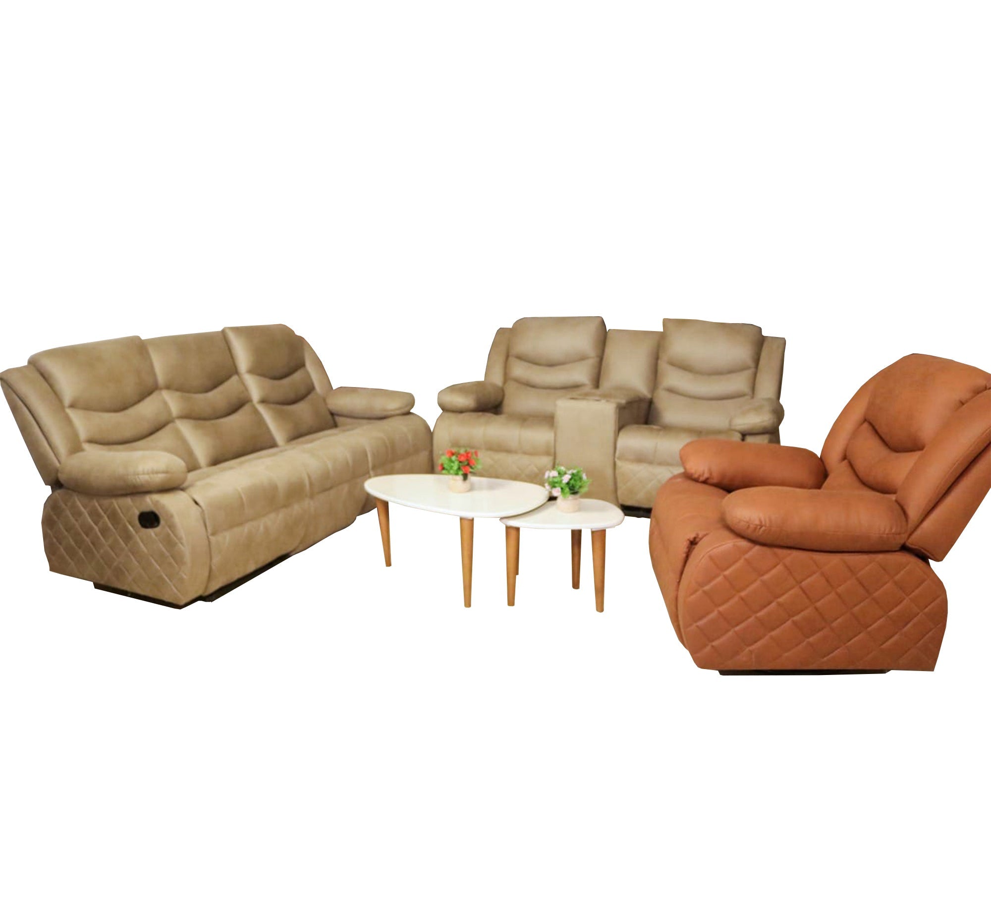 Lazy Boy Beige living room - Vitrine Furniture - Lazyboy Set