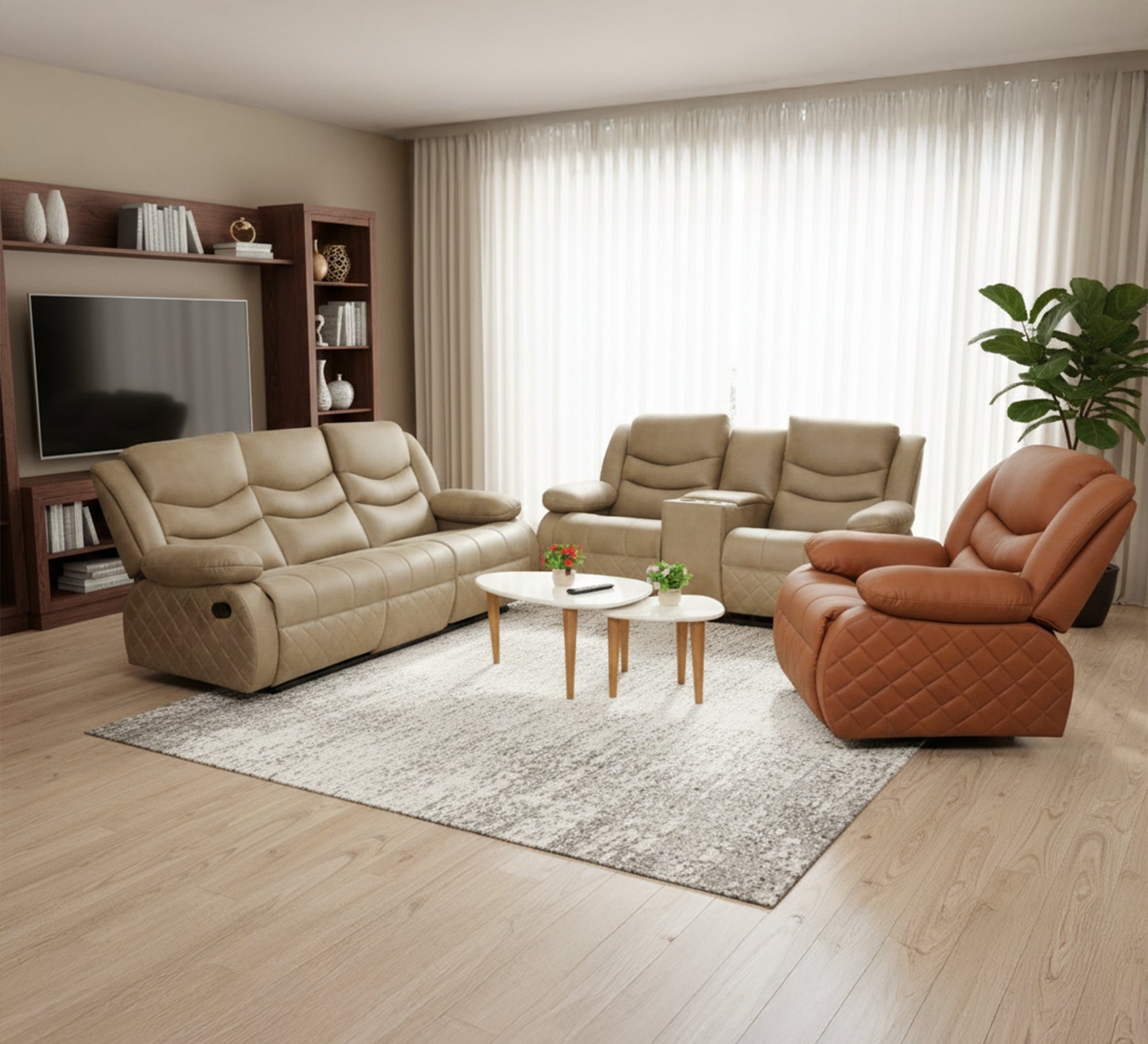 Lazy Boy Beige living room - Vitrine Furniture - Lazyboy Set