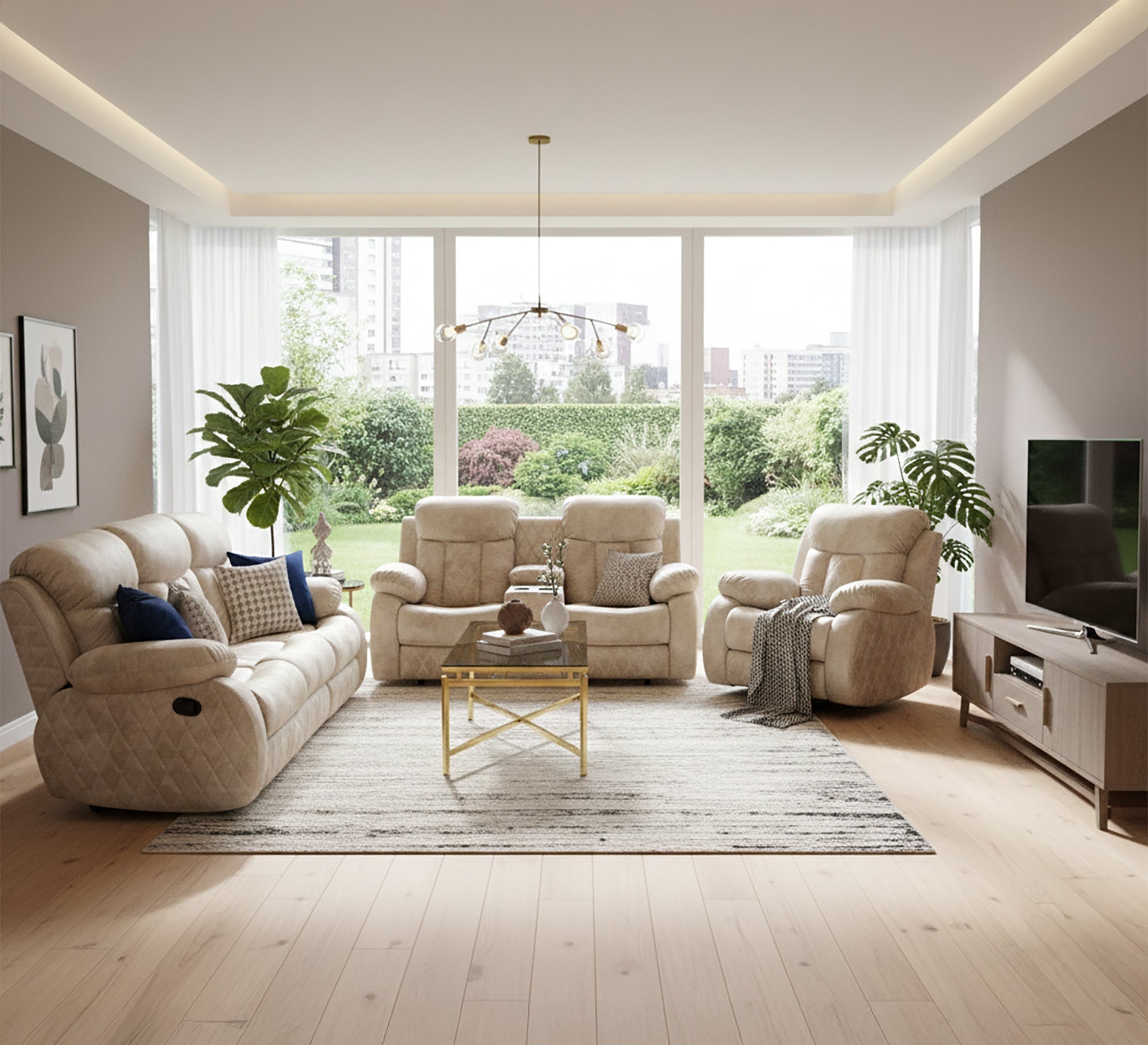 Lazy Boy Living Room Set: Light Cafe Comfort & Style - Vitrine Furniture - Lazyboy Set