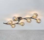 Leaf-shaped chandelier with honey-colored glass - Vitrine Furniture - Ceiling lights