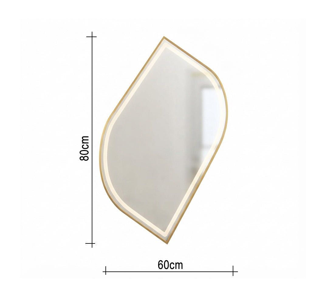 Leaf-shaped mirror with a gold frame - Vitrine Furniture - Mirrors