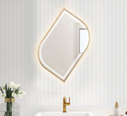 Leaf-shaped mirror with a gold frame - Vitrine Furniture - Mirrors