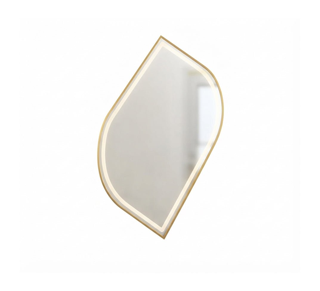 Leaf-shaped mirror with a gold frame - Vitrine Furniture - Mirrors