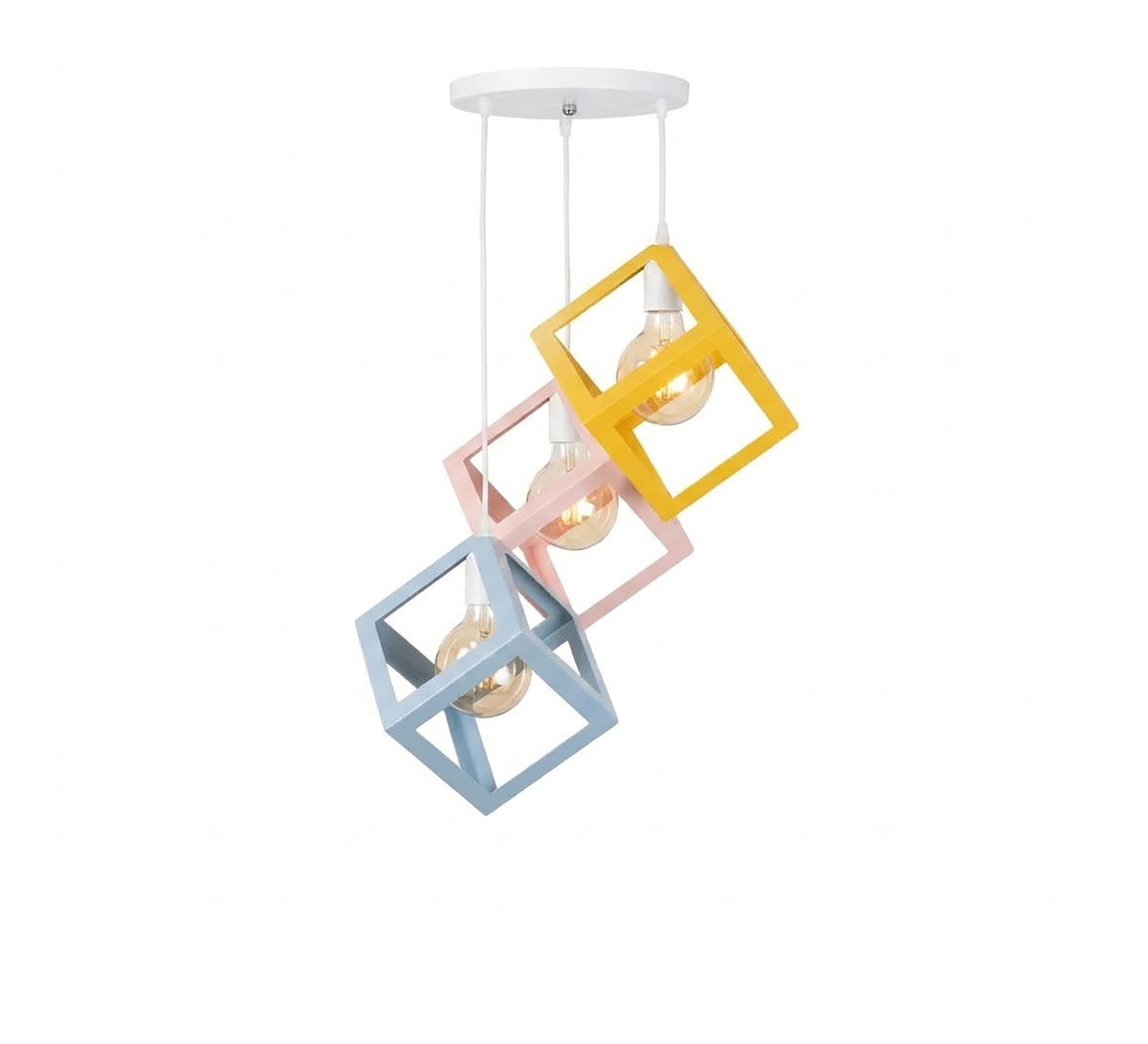 LED chandelier with three black circular rings - Vitrine Furniture - Ceiling lights