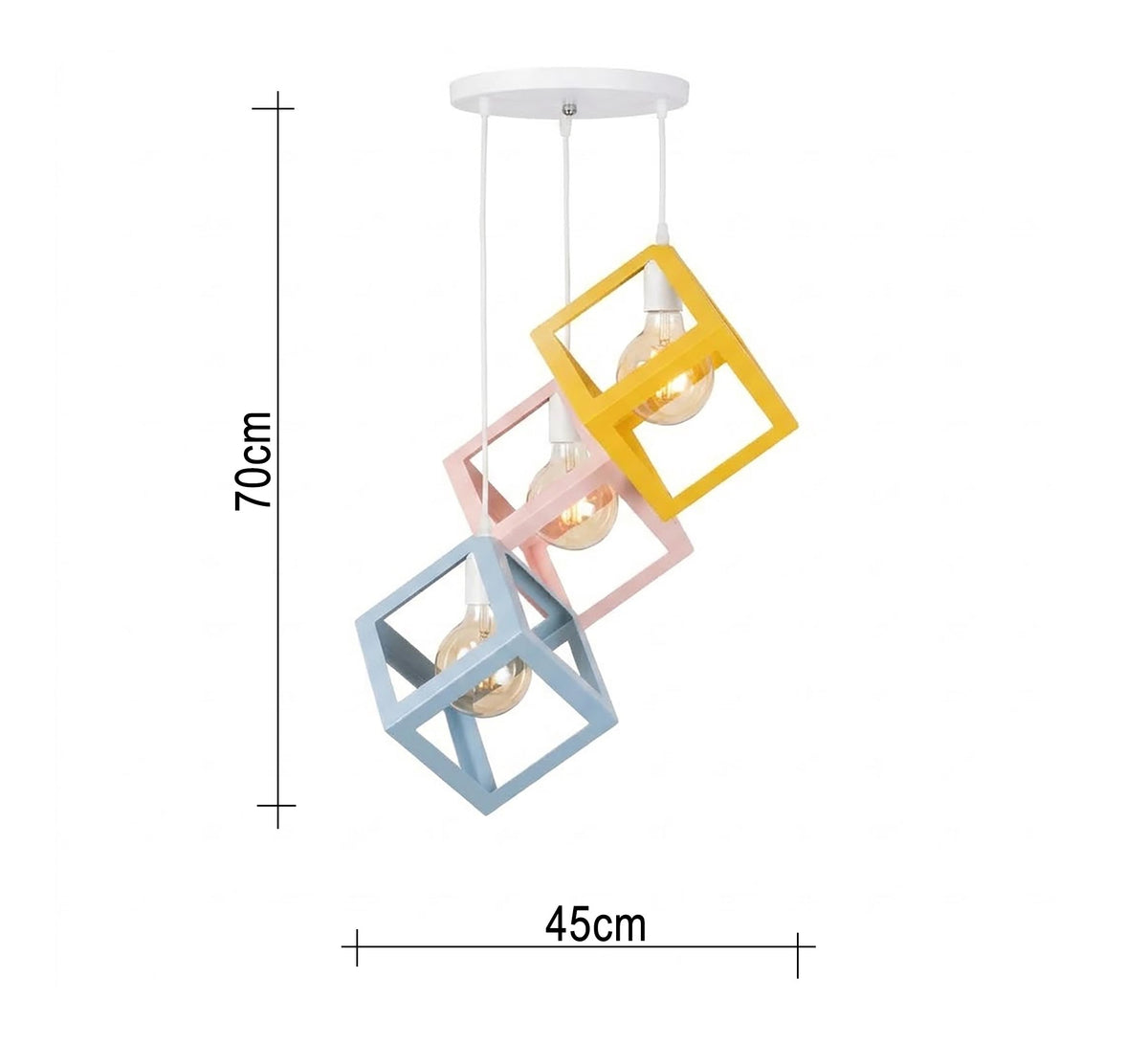 LED chandelier with three black circular rings - Vitrine Furniture - Ceiling lights