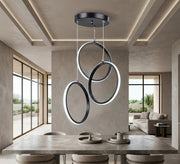 LED chandelier with three black oval rings - Vitrine Furniture - Ceiling lights