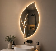 LED Leaf-Shaped Mirror - Vitrine Furniture - Mirrors