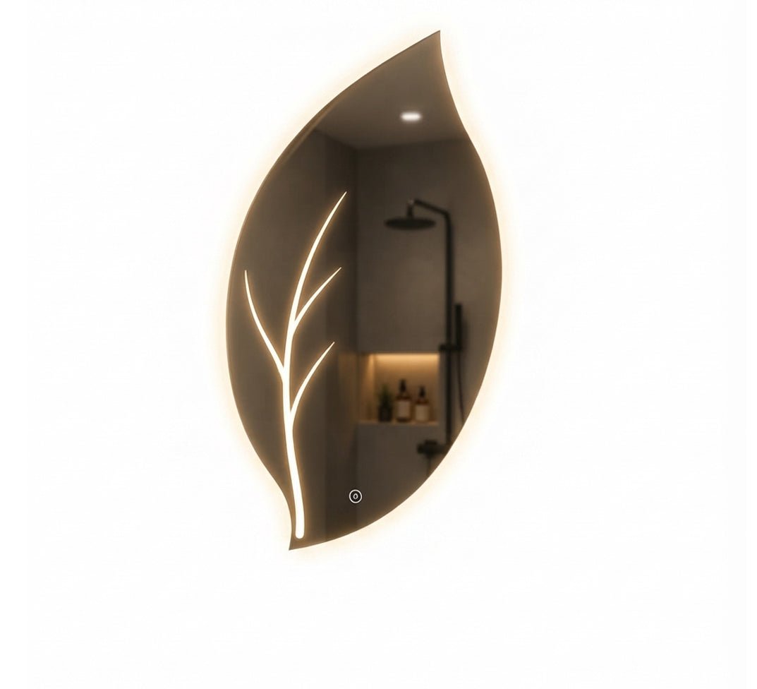 LED Leaf-Shaped Mirror - Vitrine Furniture - Mirrors
