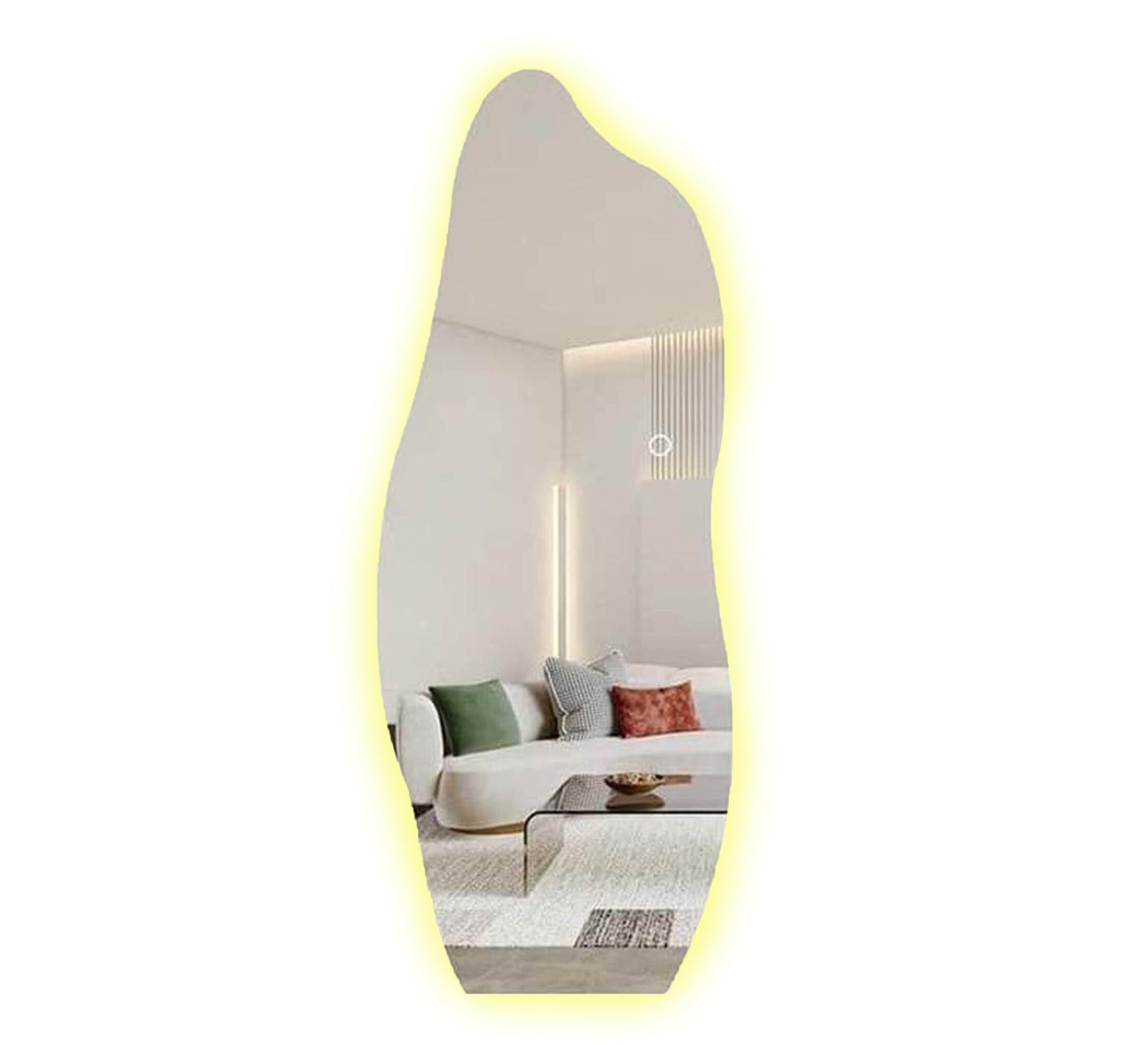 LED Mirror, Elegant Zigzag Frame for Modern Spaces - Vitrine Furniture - Mirrors