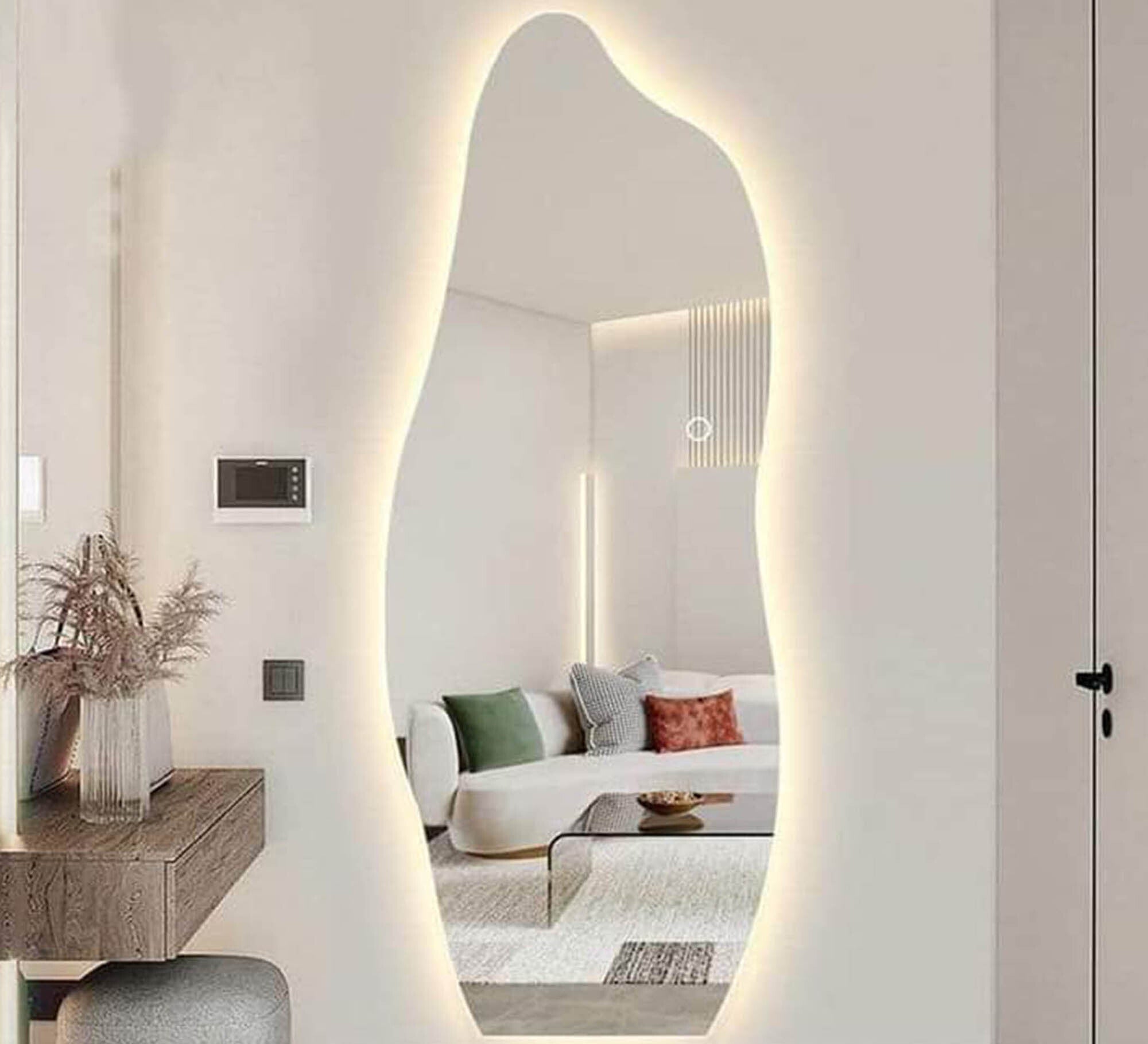 LED Mirror, Elegant Zigzag Frame for Modern Spaces - Vitrine Furniture - Mirrors