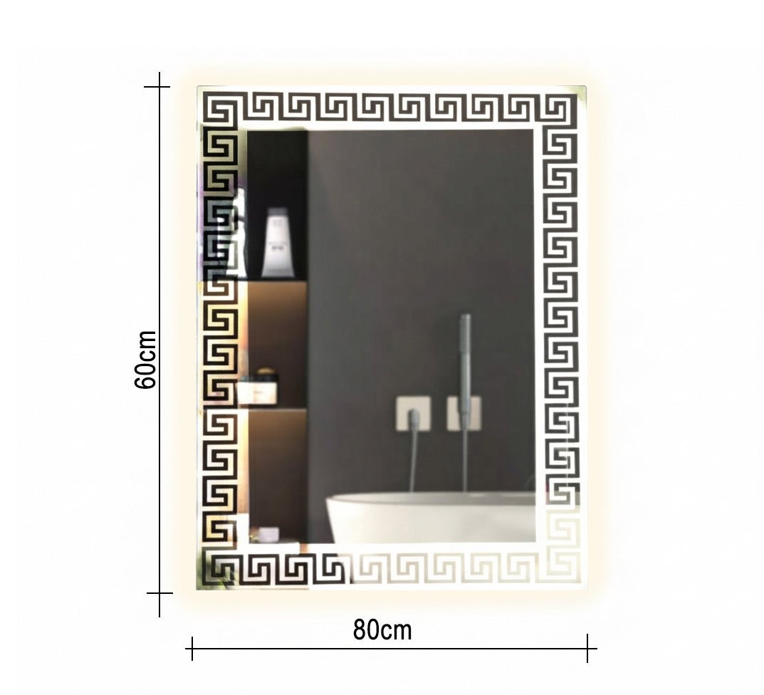 LED mirror with Greek key pattern - Vitrine Furniture - Mirrors