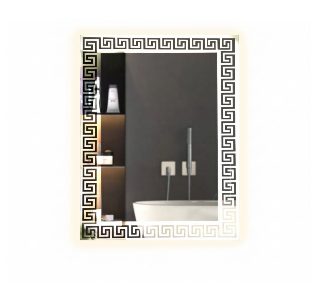 LED mirror with Greek key pattern - Vitrine Furniture - Mirrors