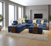 letter L, bright blue corner - Vitrine Furniture - L - shape sofa set