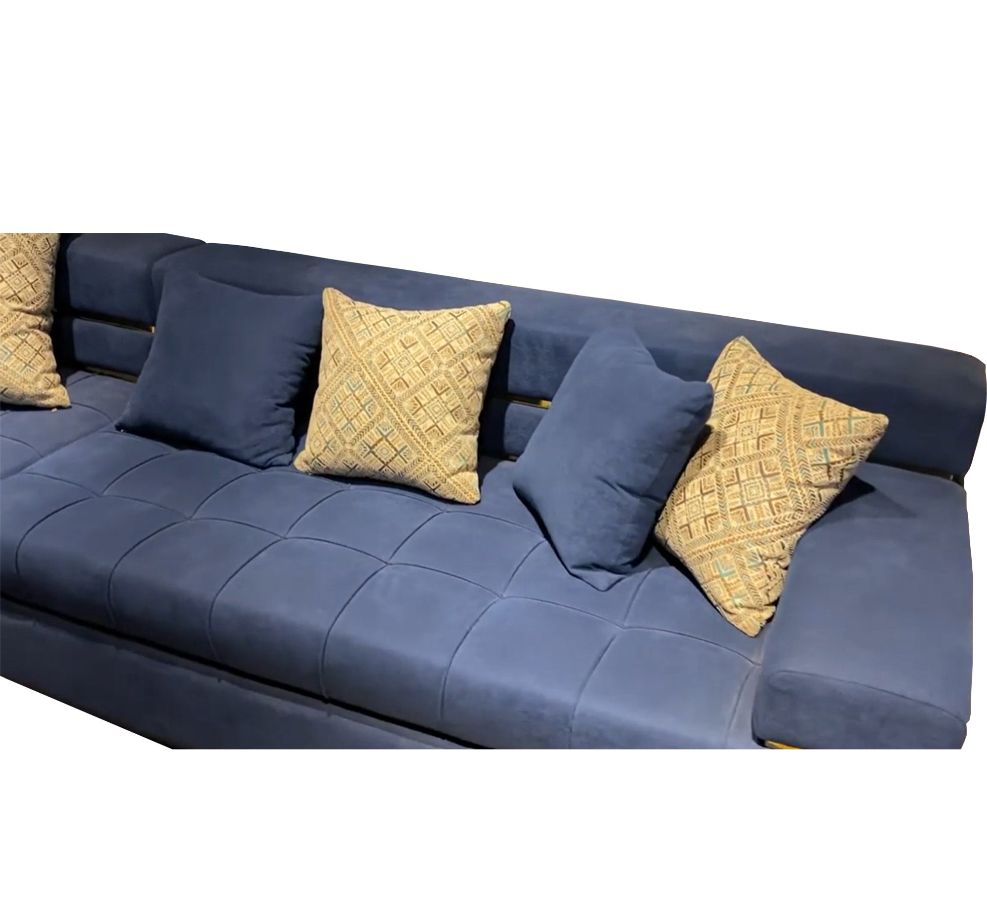 letter L, bright blue corner - Vitrine Furniture - L - shape sofa set