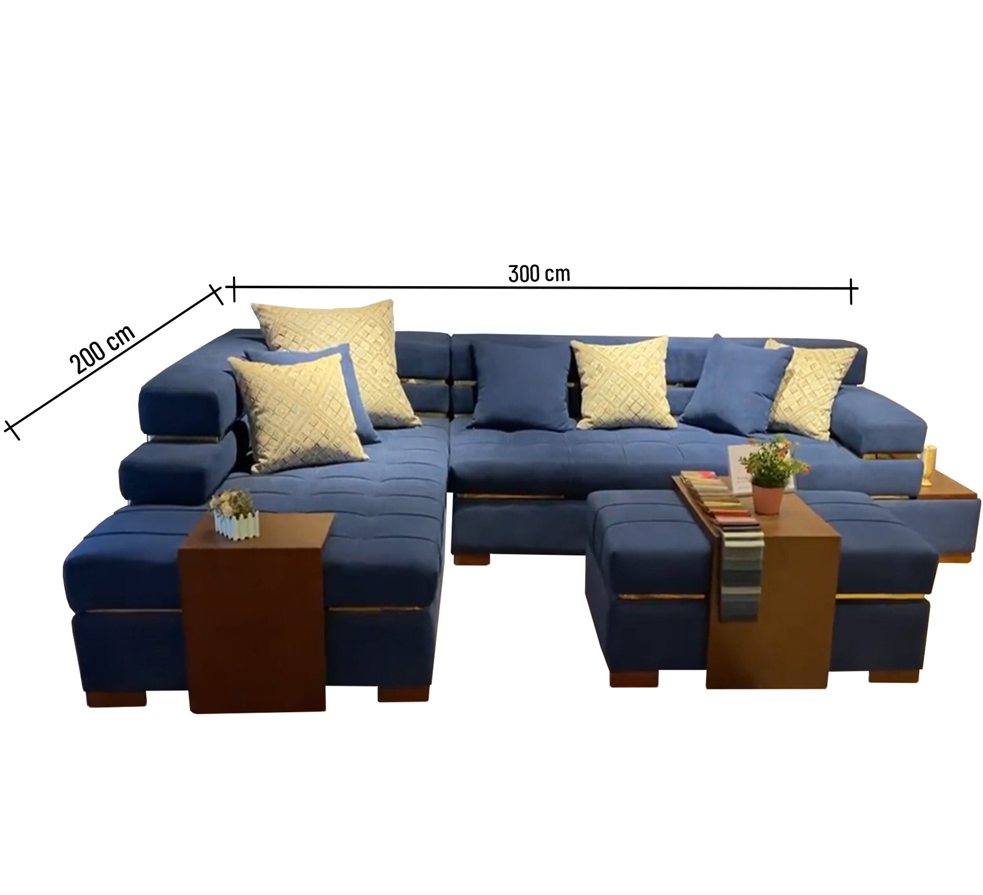 letter L, bright blue corner - Vitrine Furniture - L - shape sofa set