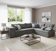 letter L grey corner - Vitrine Furniture - L - shape sofa set