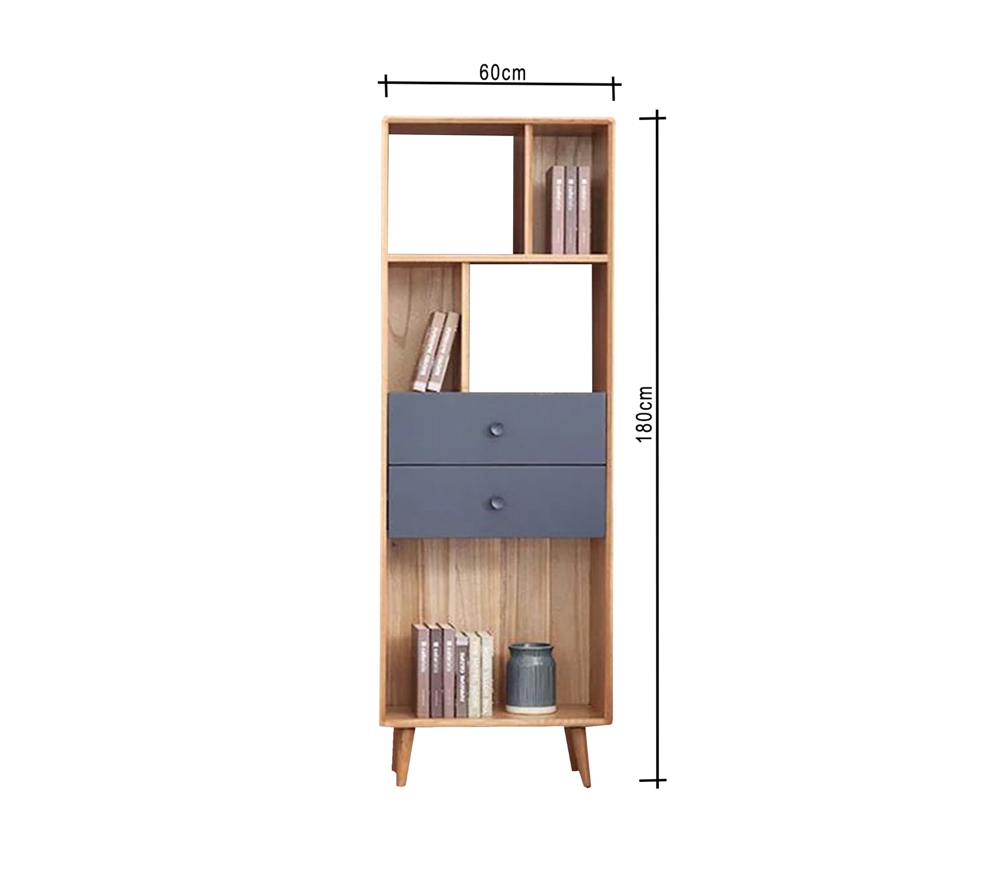 Library with two drawers and shelves - Vitrine Furniture - Furniture