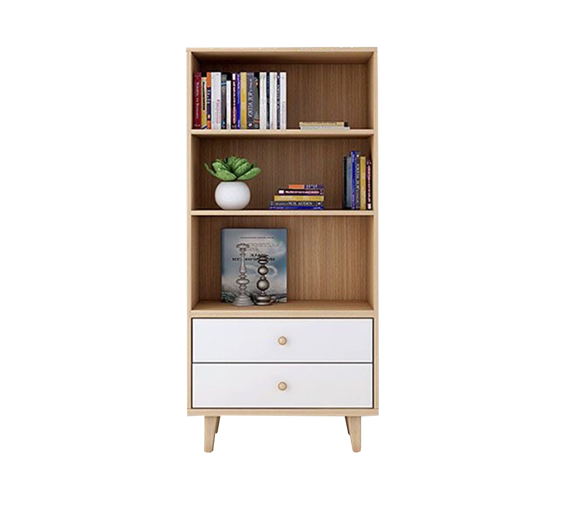 Library with two legs and lower drawer - Vitrine Furniture - Furniture