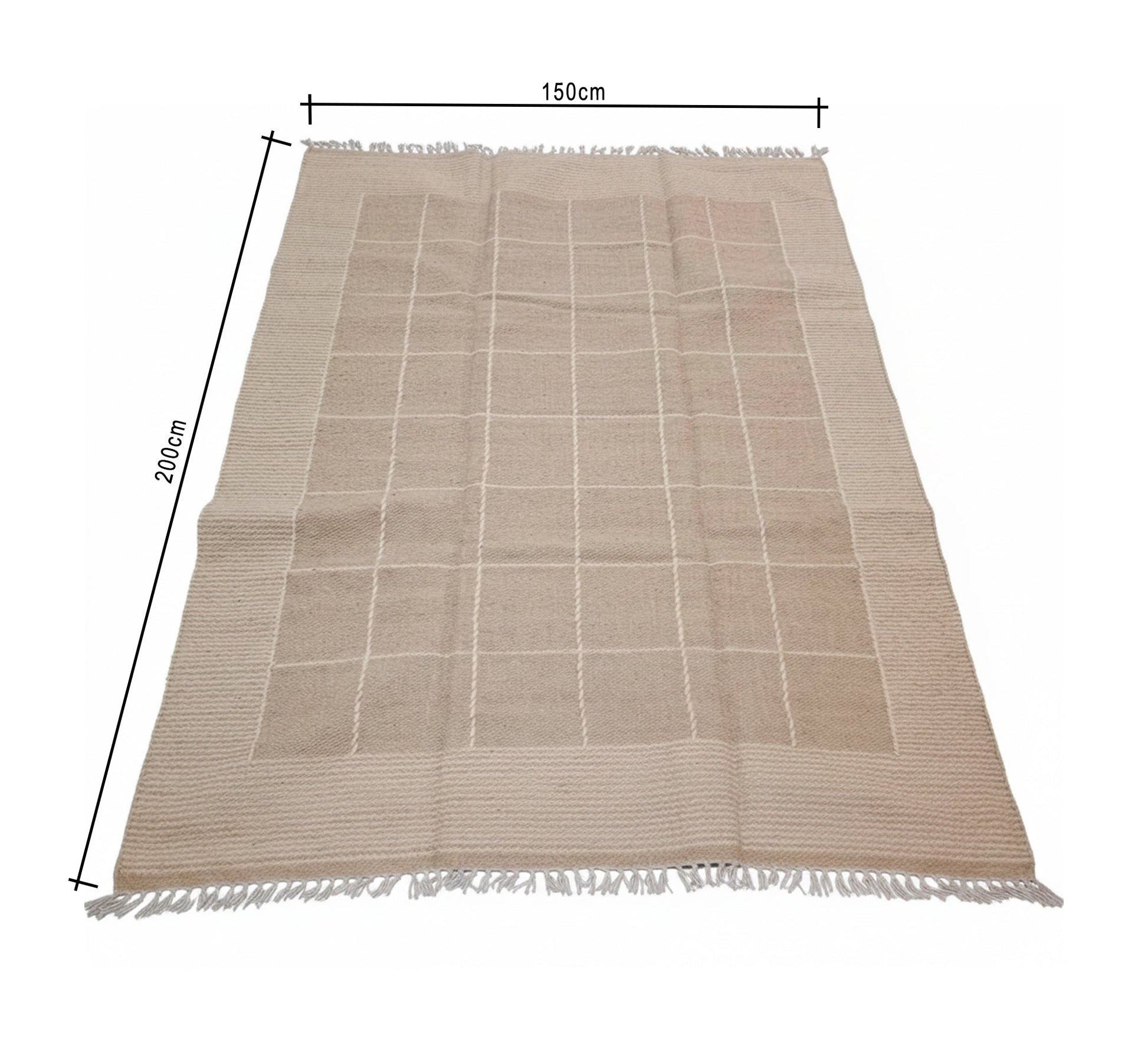 Light beige rug with a calm, rustic window pattern - Vitrine Furniture - Accessories