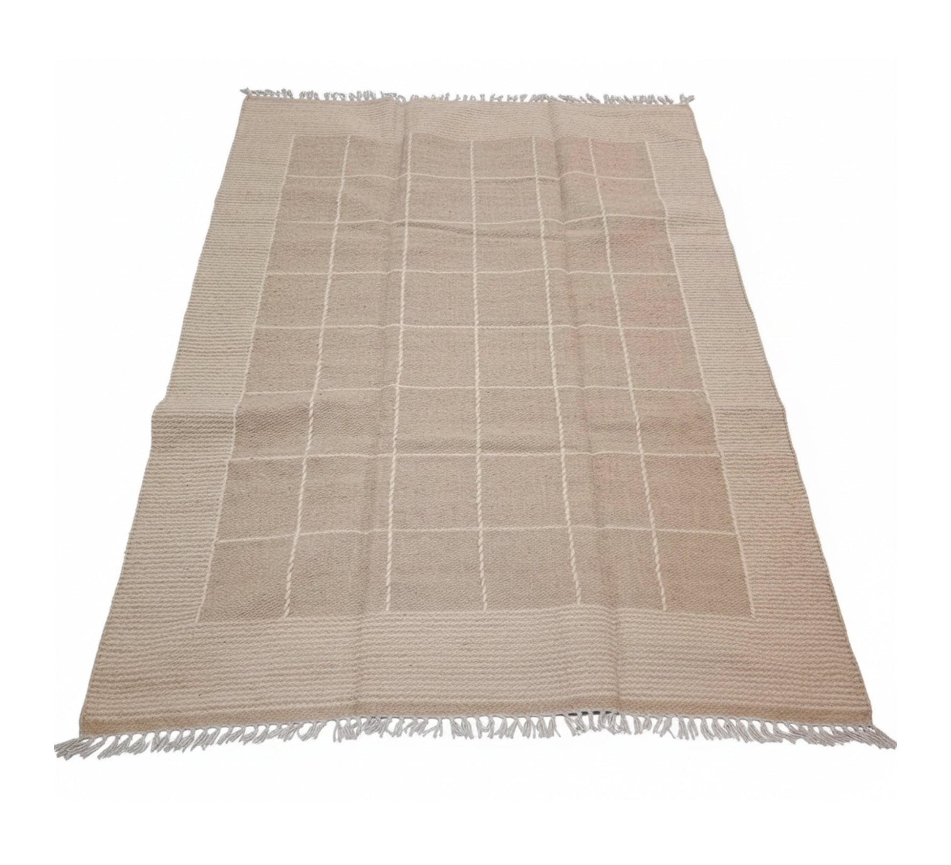 Light beige rug with a calm, rustic window pattern - Vitrine Furniture - Accessories