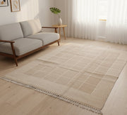 Light beige rug with a calm, rustic window pattern - Vitrine Furniture - Accessories
