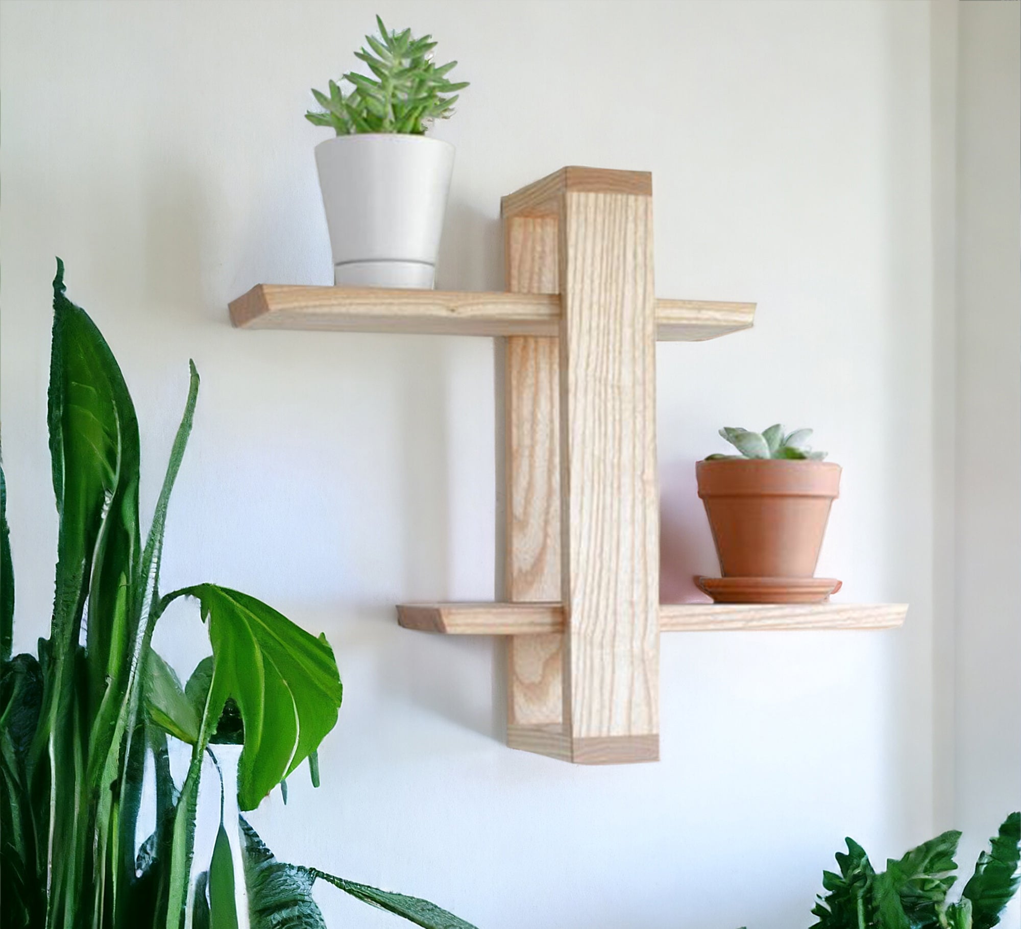 Light beige wall shelves - Vitrine Furniture - Furniture