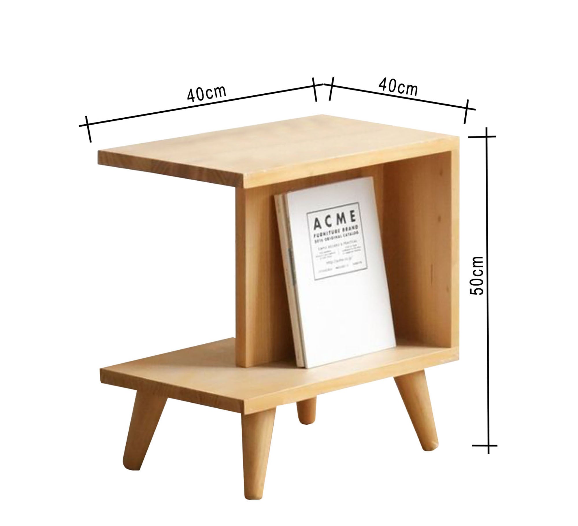 Light Beige Wooden Side Table - Chic & Sturdy - Vitrine Furniture - Furniture