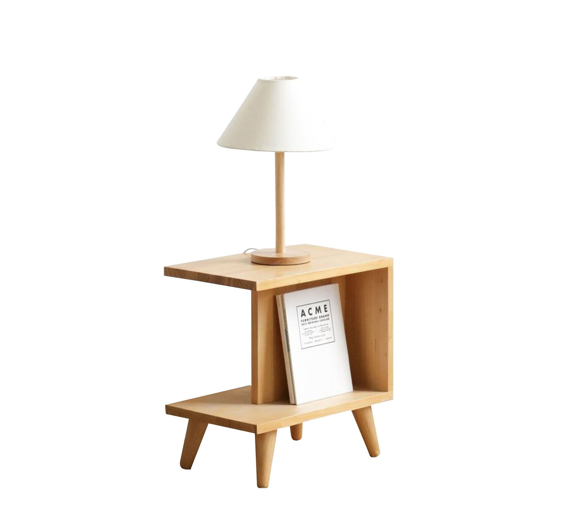 Light Beige Wooden Side Table - Chic & Sturdy - Vitrine Furniture - Furniture