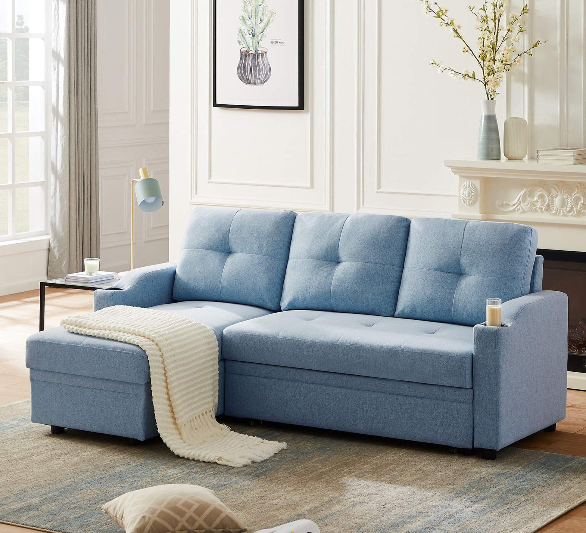 Light blue corner sofa - Vitrine Furniture - Furniture