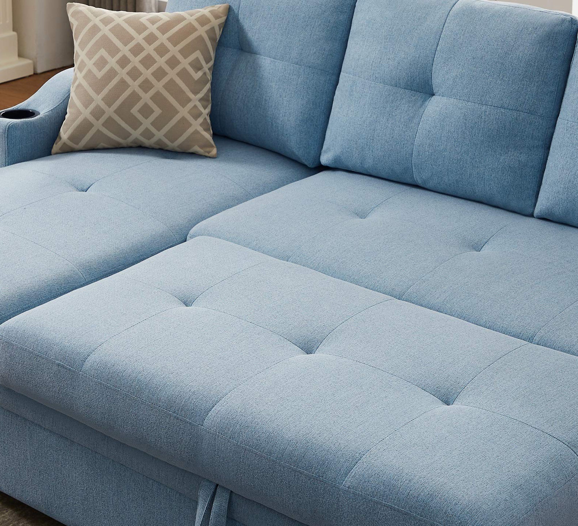 Light blue corner sofa - Vitrine Furniture - Furniture
