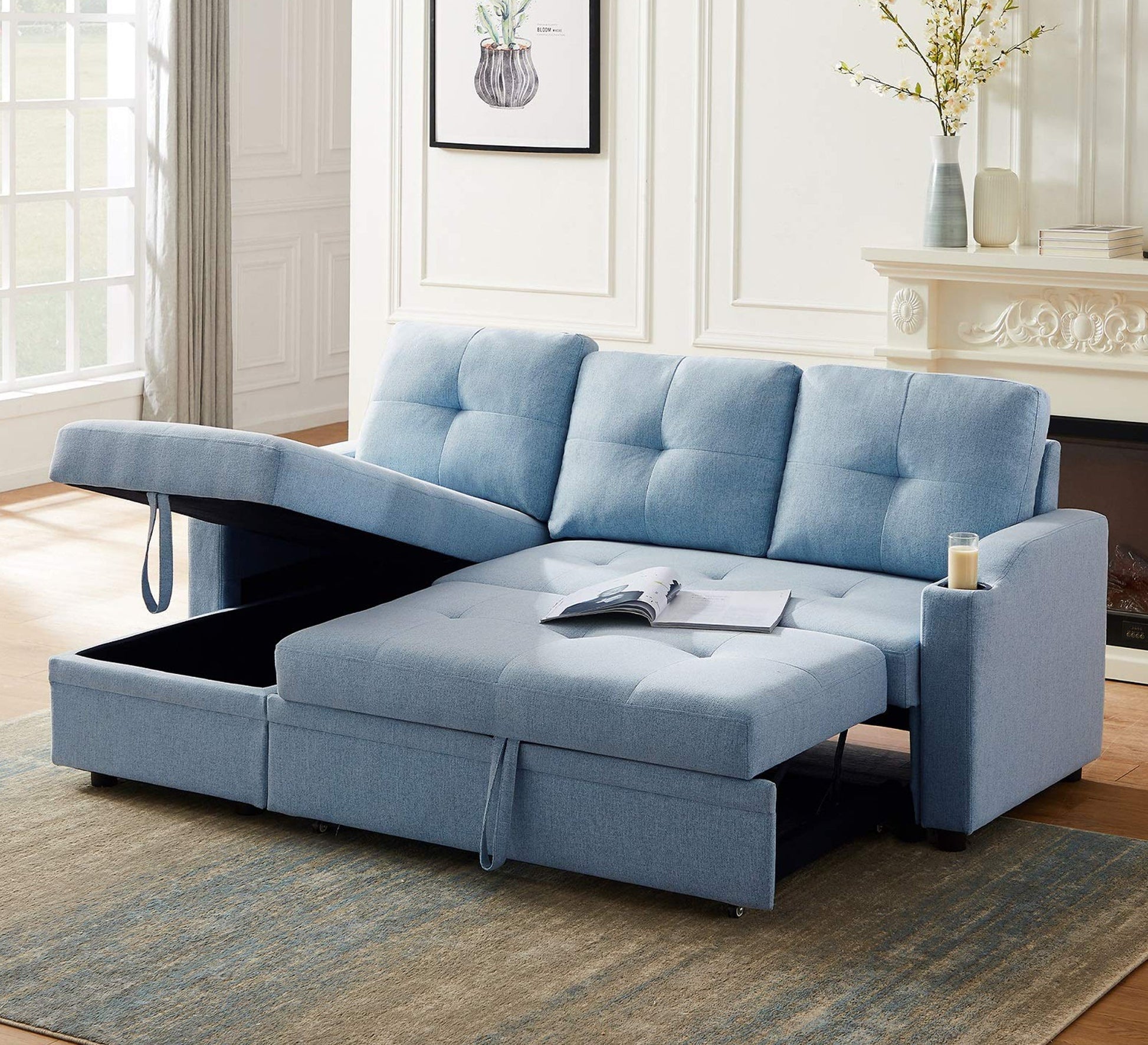 Light blue corner sofa - Vitrine Furniture - Furniture